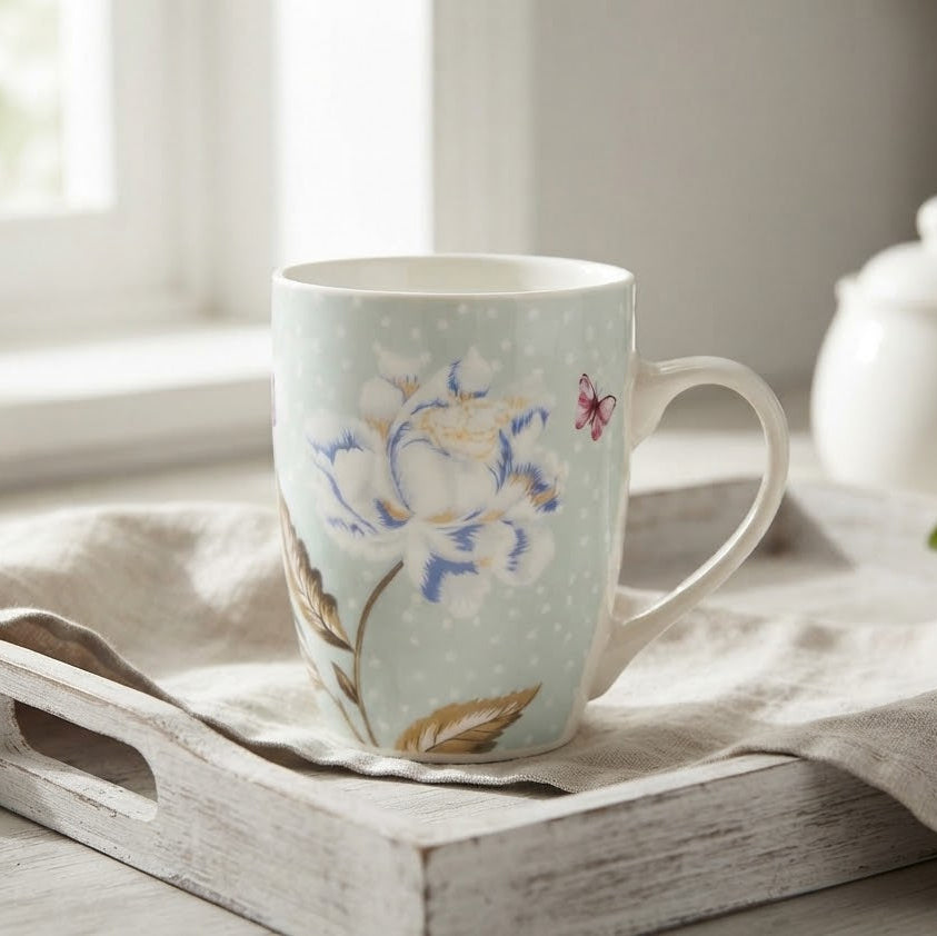 Floral Butterfly Meadow Ceramic Coffee Mug 350ml at Zubaidas Homestore 