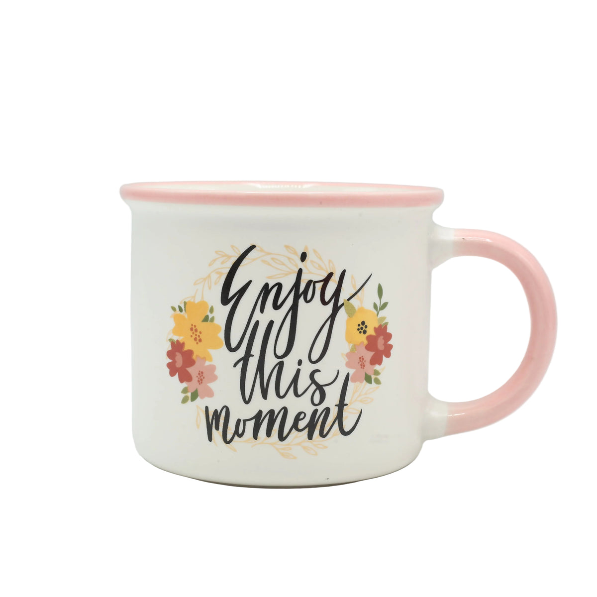 Floral Cursive Quotes Ceramic Coffee Mug 320ml at Zubaidas Homestore Pakistan