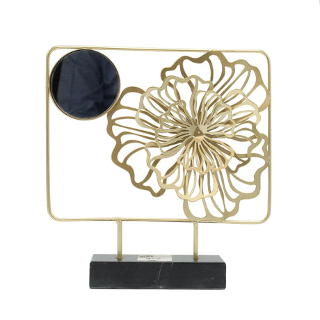 Floral Mirror Accent Sculpture Golden at Zubaidas Homestore Pakistan