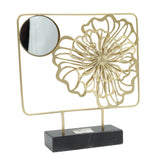 Floral Mirror Accent Sculpture Golden at Zubaidas Homestore - The Largest Collection of Decor In Pakistan