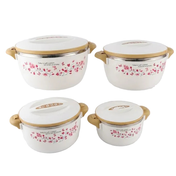 Floral Print Insulated 4 Pieces Hot Pot Set at Zubaidas Homestore