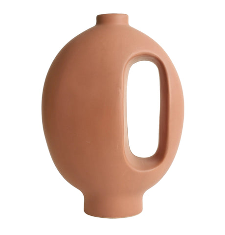 Florero Terracotta Hollow Abstract Vase at zubaidas Homestore
