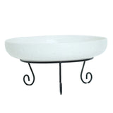 Footed Platter with Black Metal Stand 22.8cm Ceramic White at Zubaidas Homestore Best for Home Shopping