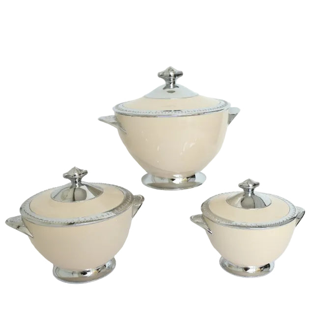 Forever Gold 3-Piece Elegant Beige Insulated Hot Pot Set Zubaidas No#1 Homestore in Pakistan