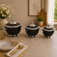 Forever Gold 3-Piece Elegant Black Insulated Hot Pot Set Zubaidas Homestore Pakistan