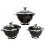 Forever Gold 3-Piece Elegant Black Insulated Hot Pot Set Zubaidas No#1 Homestore in Pakistan