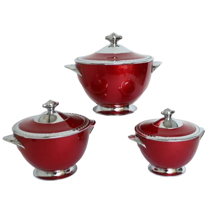 Forever Gold 3-Piece Elegant Red Insulated Hot Pot Set Zubaidas No#1 Homestore in Pakistan