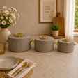 Forever Gold Quilted Grey Hot Pot Set With Gold Handles 3pcs at Zubaidas Homestore Pakistan