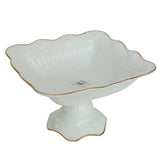Fruit Bowl With Scalloped Gold Rim White and Gold at Zubaidas Homestore Online Pakistan