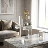Geometric Golden Human Figurine with Acrylic Stand at Zubaidas Homestore