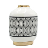 Geometric Pattern Decorative Vase with Golden Rim at Zubaidas Homestore - The Biggest Collection of Vases in Pakistan