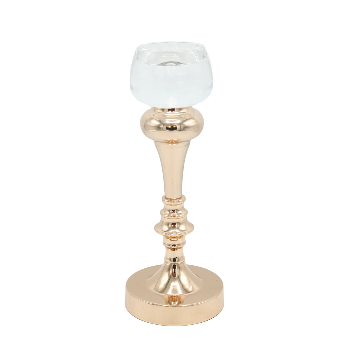 Glass Candle Holder with Metallic Base at Zubaidas Homestore Pakistan