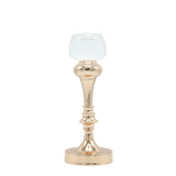 Glass Candle Holder with Metallic Base at Zubaidas Homestore - The Largest Collection of Candle Stands In Pakistan