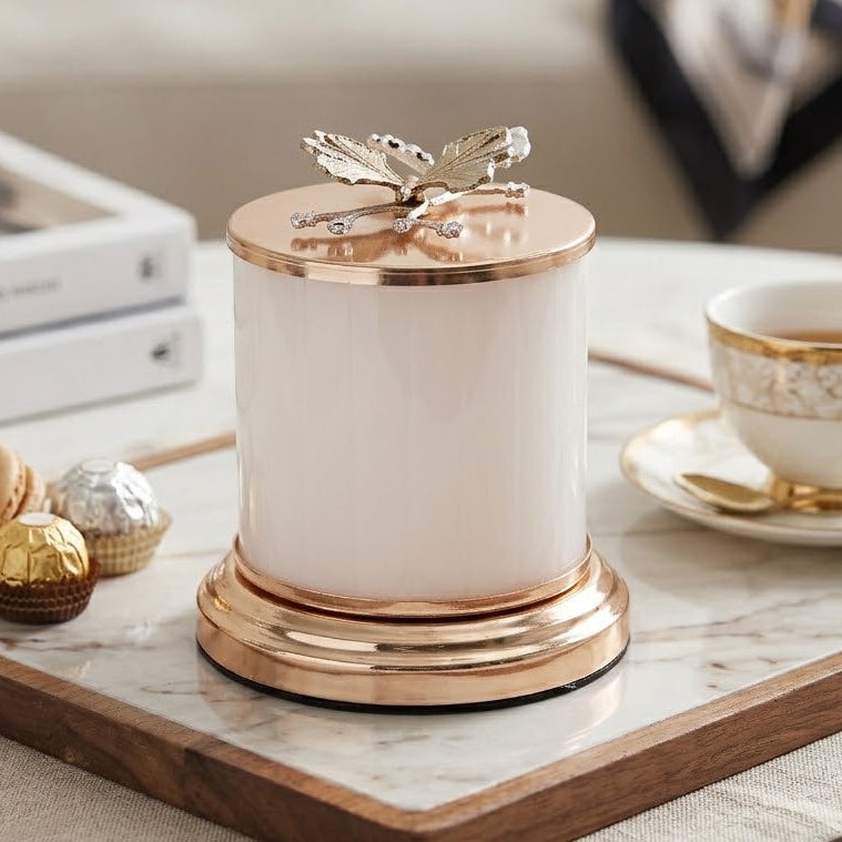 Glass Candy Jar with Golden Butterfly Lid at Zubaidas Homestore