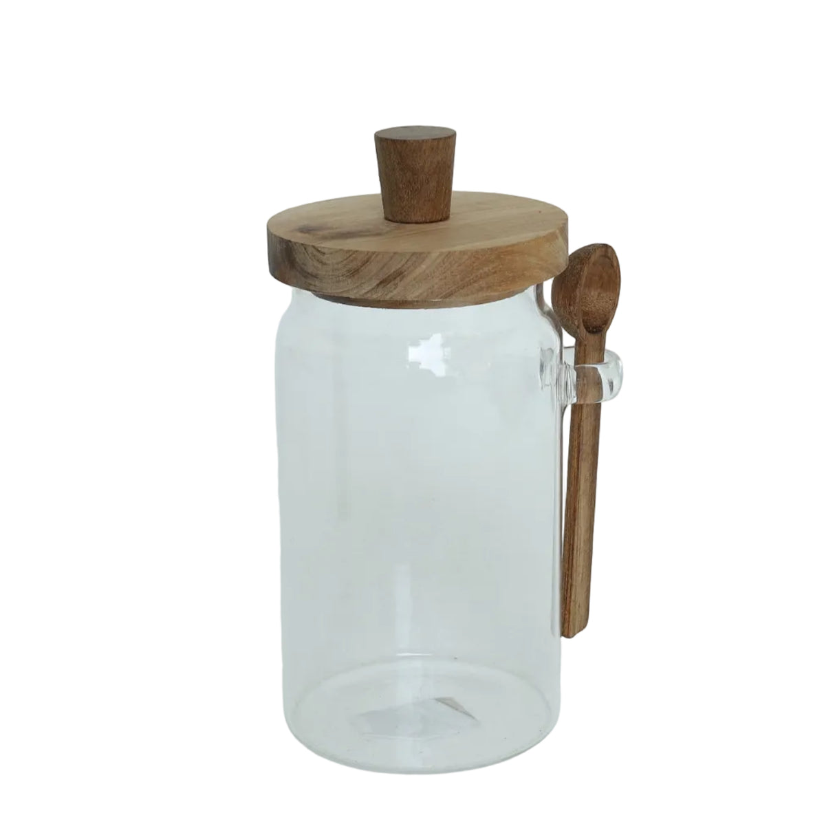 Glass Storage Jar With Wooden Lid And Spoon 1000ml at Zubaidas Most Trusted Homestore in Pakistan