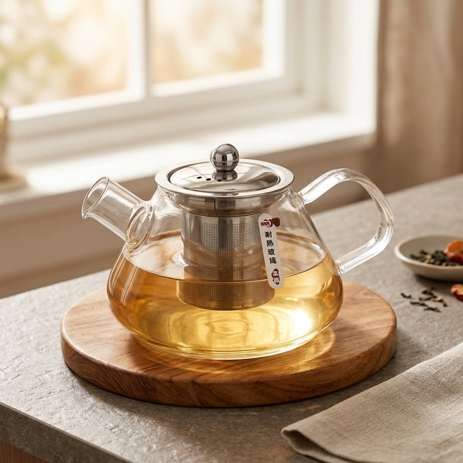 Glass Teapot with Stainless Steel Infuser 1000ml at Zubaidas Homestore 