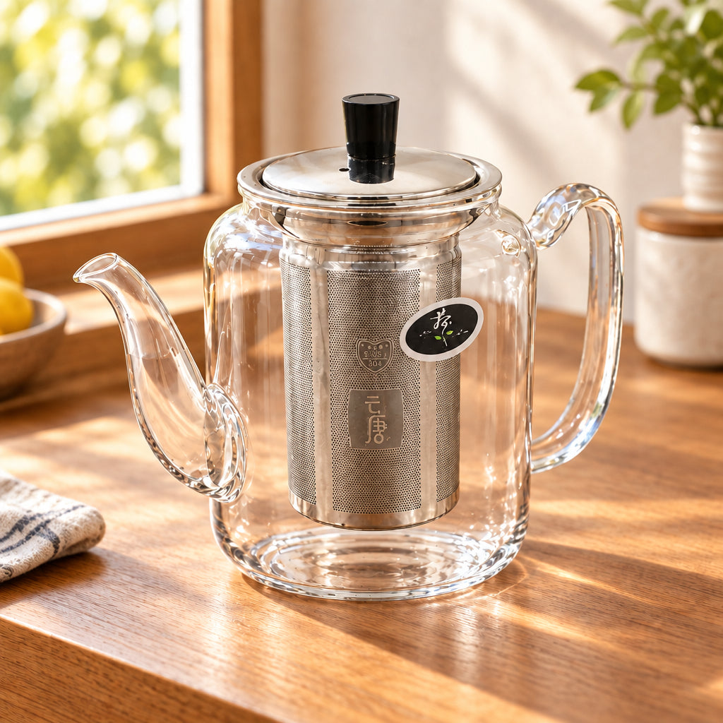Glass Teapot with Stainless Steel Infuser 800ml at Zubaidas Homestore