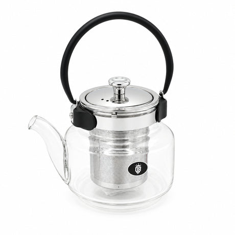 Glass Teapot with Stainless Steel Strainer 800ml at Zubaidas Homestore - House of The Biggest Collection of Tea Pots in Pakistan