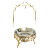 Gold Hanging Buffet Server with Dome Lid and Stand at Zubaidas Online Pakistan