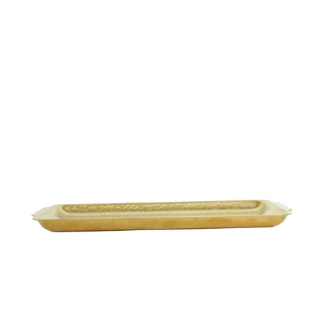 Gold Plated Stainless Steel Rectangle Tray 25cm at Zubaidas Homestore. Best For Home Shopping In Pakistan 