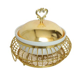 Golden Ceramic and Stainless Steel Caged Chafing Dish 2ltr Zubaidas Homestore Best for Home Shopping