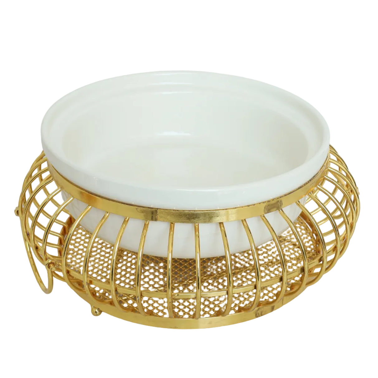 Golden Ceramic and Stainless Steel Caged Chafing Dish 2ltr Zubaidas Homestore Online Pakistan