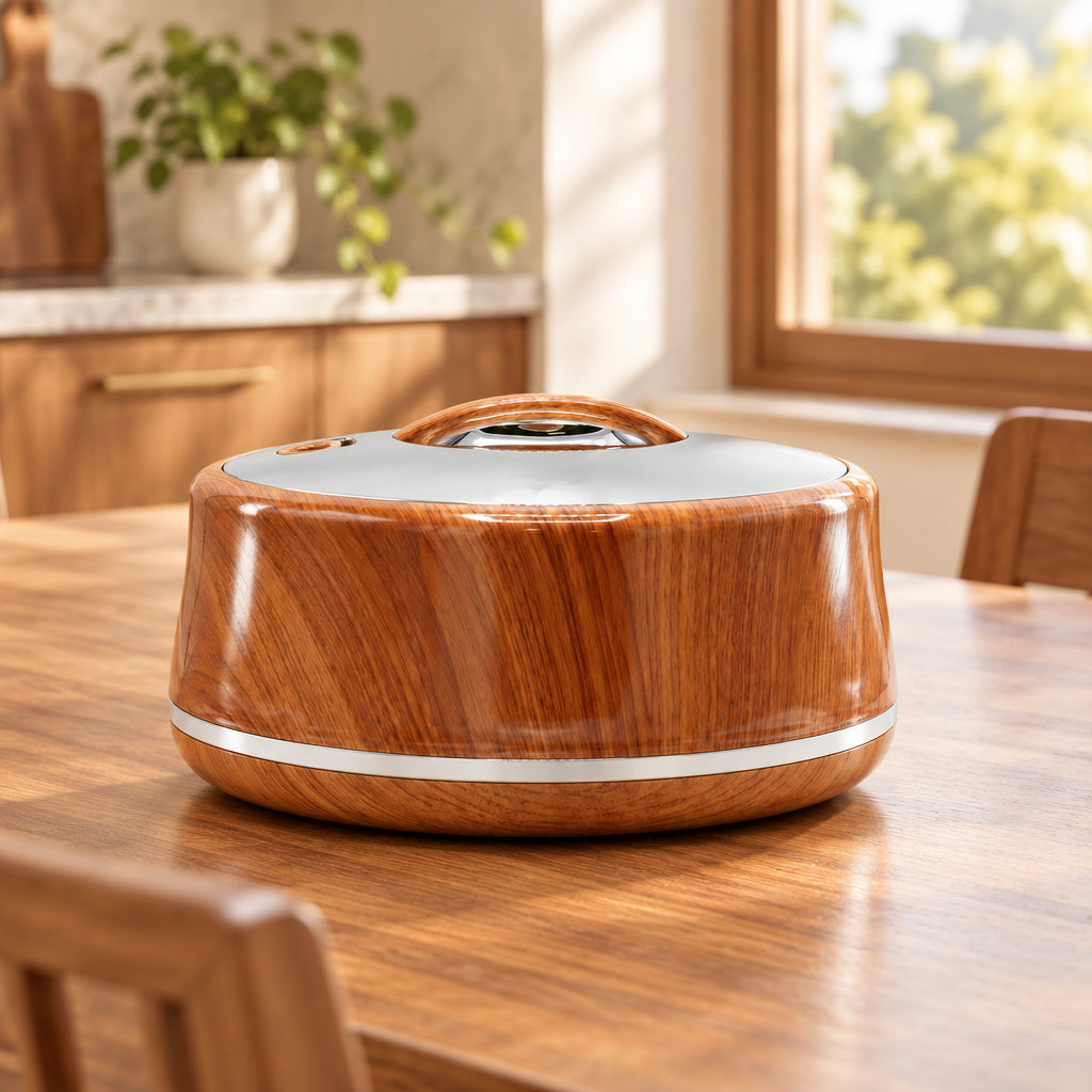Golden Fire Insulated Wood and Silver Hotpot 5 Liter at Zubaidas Homestore