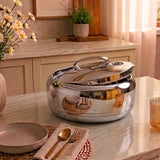 Golden Fire Stainless Steel Round Hot Pot 4 LTR at Zubaidas Homestore