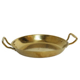 Gold Hammered Stainless Steel Serving Pan with Handles 24cm at Zubaidas Homestore Pakistan