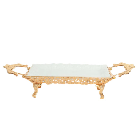 Goldluxa Rectangular Serving Tray Golden at Zubaidas Homestore Pakistan