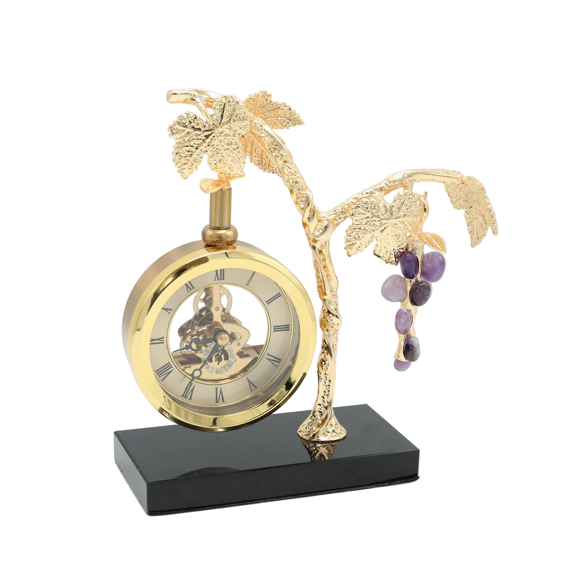 Grape Vine Decorative Table Clock with Black Base at Zubaidas Homestore - The Biggest Collection of Decor in Pakistan