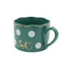 Polka Dot Ceramic Mug Green with Round Tray at Zubaidas Homestore Pakistan
