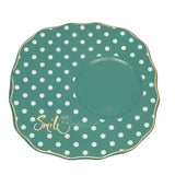 Polka Dot Ceramic Mug Green with Round Tray at Zubaidas Homestore. Best Online Homestore in Pakistan