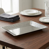 Hammered Rectangular Serving Platter 28cm Silver at Zubaidas Homestore