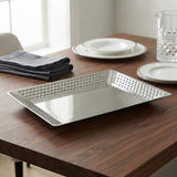 Hammered Rectangular Serving Platter 30cm Silver at Zubaidas Homestore 