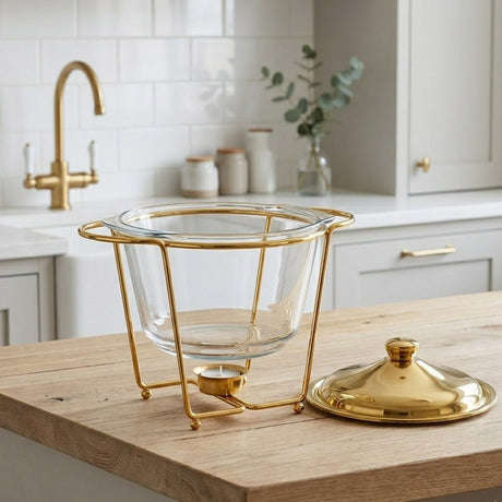 High Deep Glass Chafing Dish Stainless Steel 4Ltr at Zubaidas Homestore Best for Home Shopping