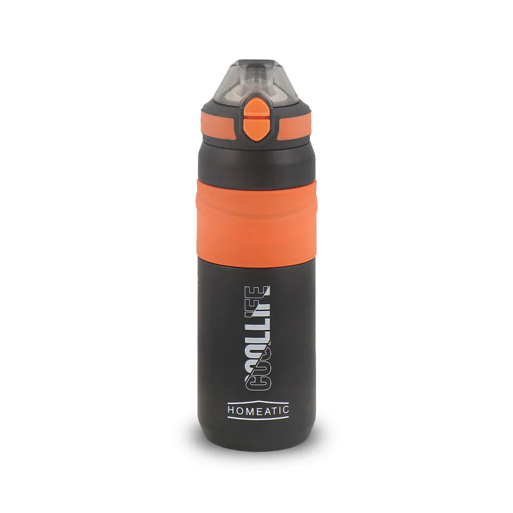Homeatic Cool Life Vacuum Flask 650ML Black Steel Water Bottle at Zubaidas Homestore