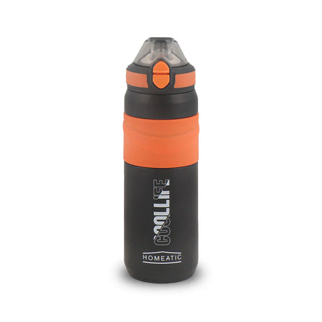 Homeatic Cool Life Vacuum Flask 650ML Black Steel Water Bottle at Zubaidas Homestore