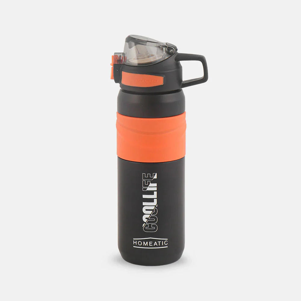 Homeatic Cool Life Vacuum Flask 650ML Black Steel Water Bottle at Zubaidas Online Homestore Pakistan