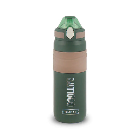 Homeatic Cool Life Vacuum Flask 650ML Green Steel Water Bottle at Zubaidas Homestore