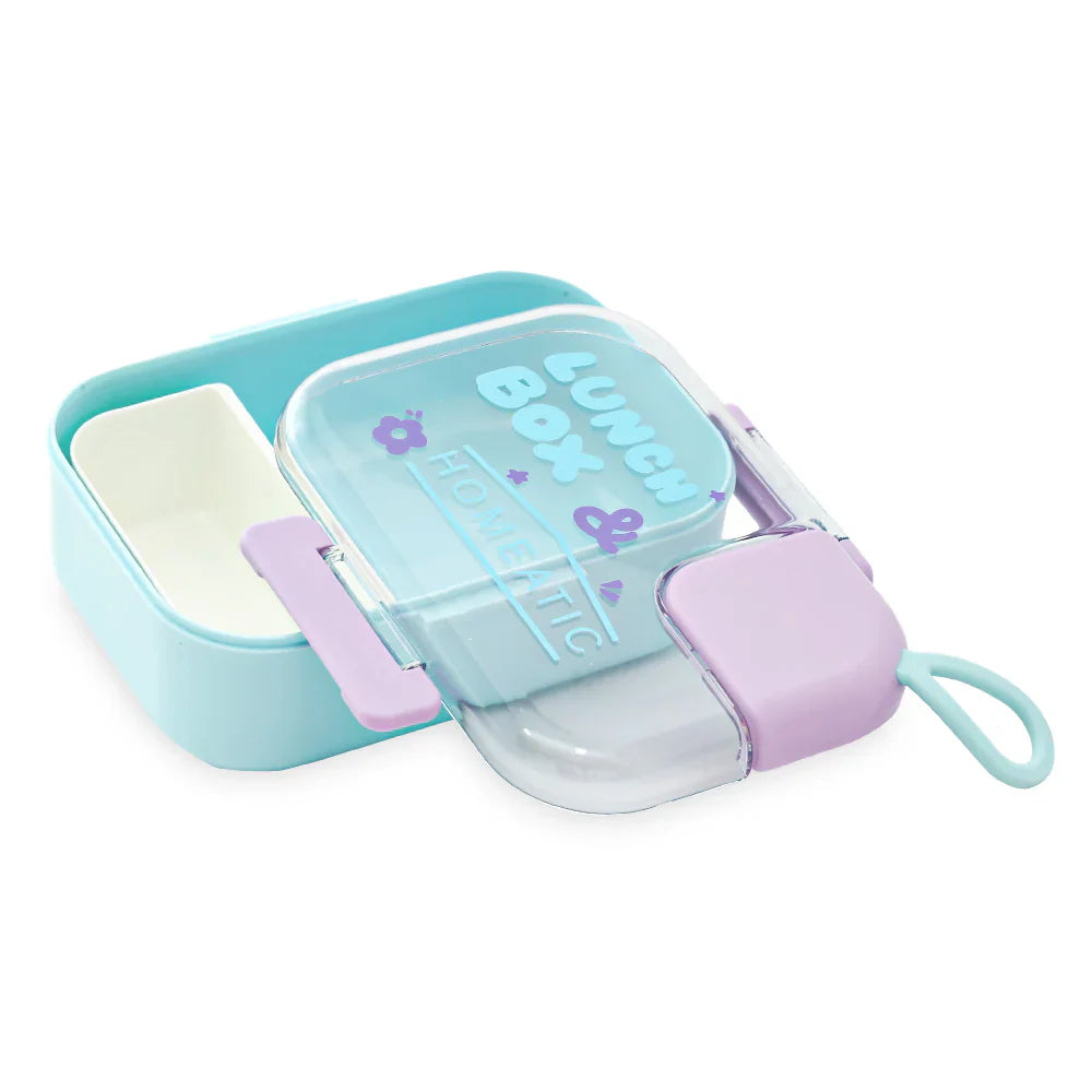Homeatic Delux Plastic Blue 1100 ML Lunch Box with Cutlery at Zubaidas Home Store Pakistan