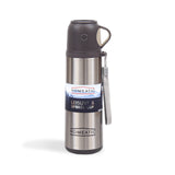 Homeatic Flask with Integrated Cup Lid 500ML Silver Steel Water Bottle at Zubaidas Homestore
