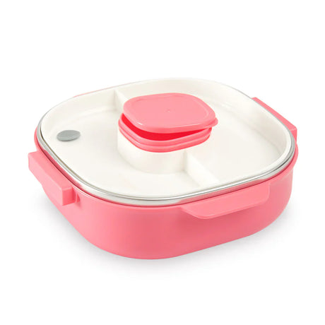 Homeatic Friends Stainless Steel Pink 700 ML Lunch Box with Cutlery at Zubaidas Home Store Pakistan