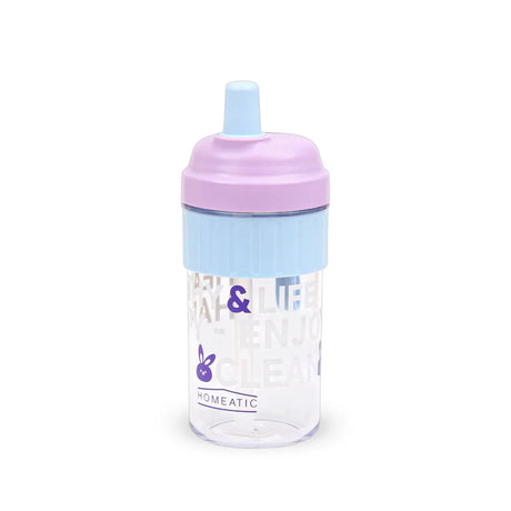 Homeatic Happy Bunny Purple Water Bottle with Straw 850ML at Zubaidas Homestore