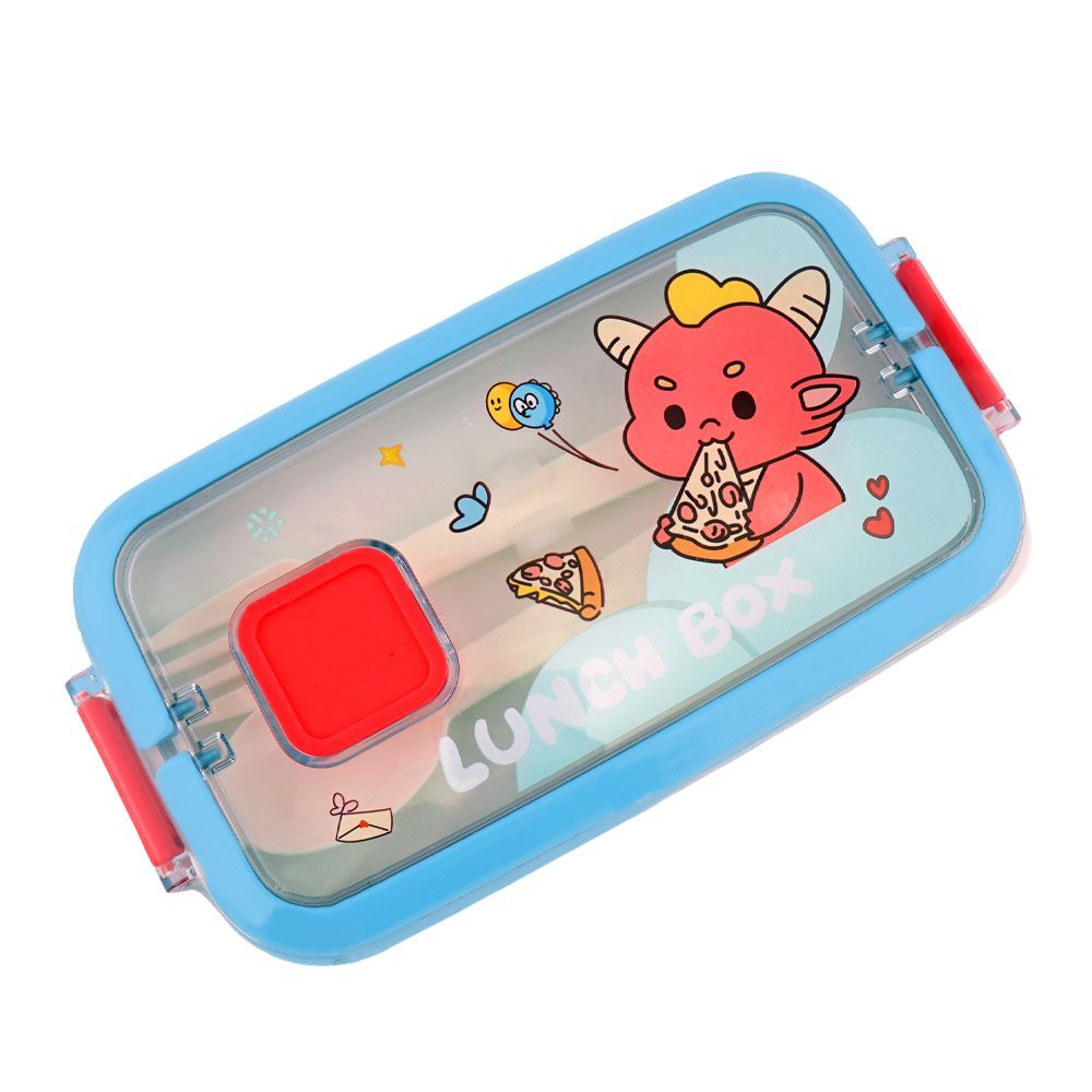 Homeatic Kawai Friends Blue Plastic Lunch Box With Cutlery 1Ltr at Zubaidas Homestore
