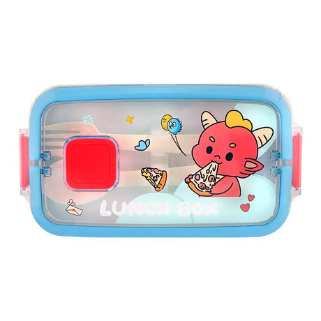 Homeatic Kawai Friends Blue Plastic Lunch Box With Cutlery 1Ltr at Zubaidas Homestore Pakistan