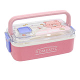 Homeatic Kawai Friends Pink Plastic Lunch Box With Cutlery 1Ltr at Zubaidas Best Online Home Shop in Pakistan
