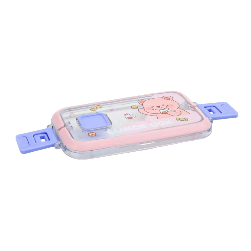 Homeatic Kawai Friends Pink Plastic Lunch Box With Cutlery 1Ltr at Zubaidas #1 Home Store in Pakistan