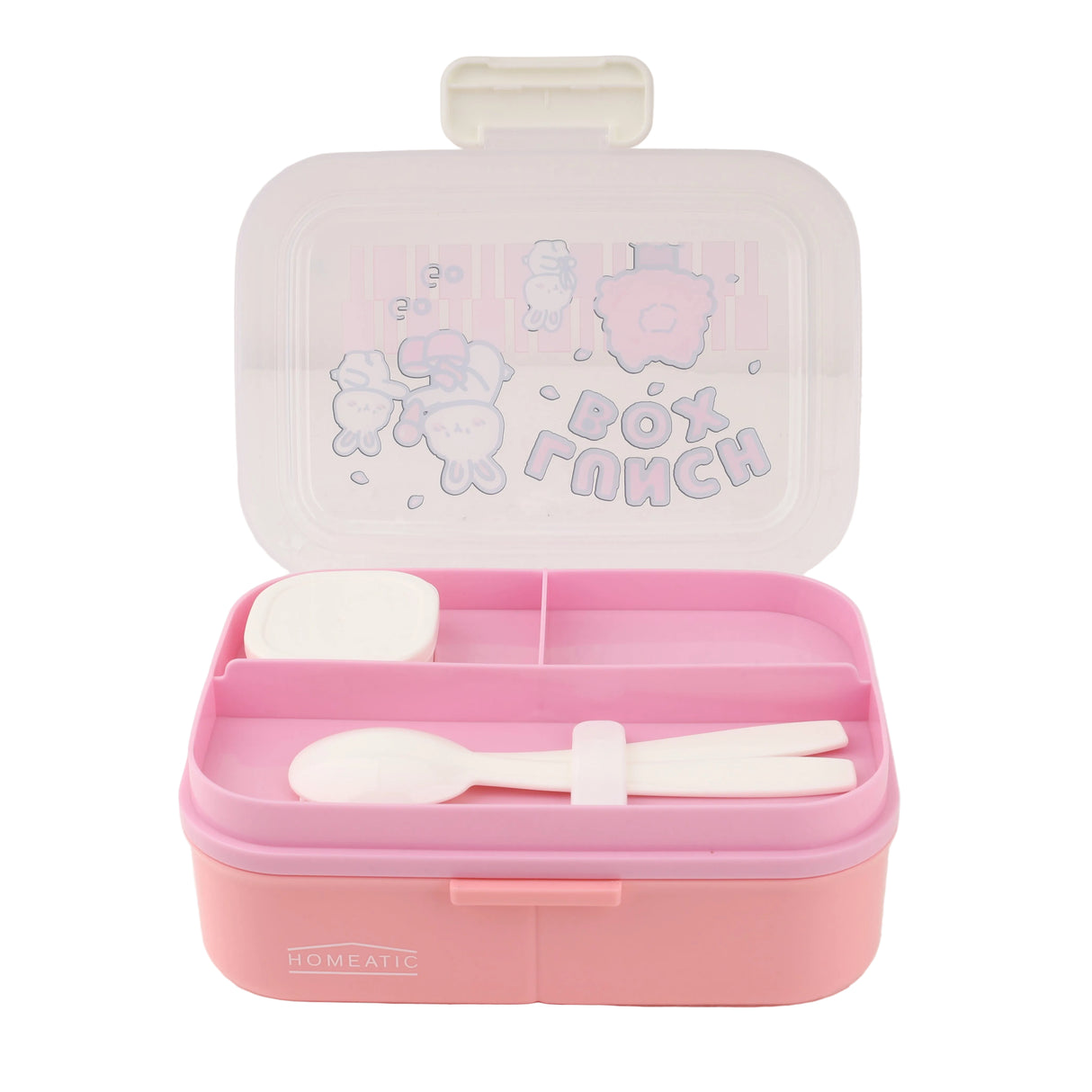Homeatic Kids Bento Pink 1.15 Liter Lunch Box With Cutlery at Zubaidas Homestore Pakistan