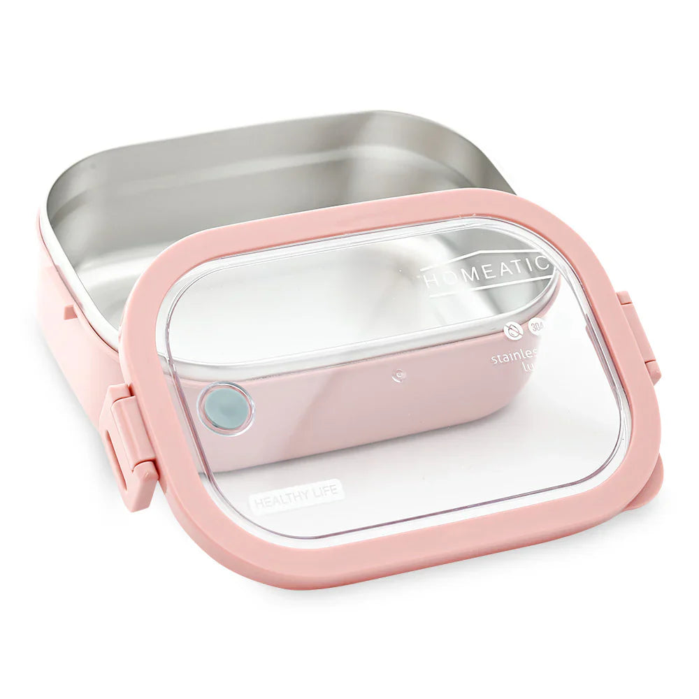 Homeatic Large Bento Stainless Steel Pink 1300 ML Lunch Box at Zubaidas Homestore Pakistan